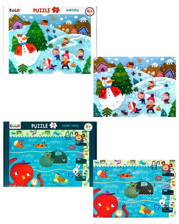 Eolo Kartopu ve Yüzme Yarışı 2li Yer Puzzle Set
