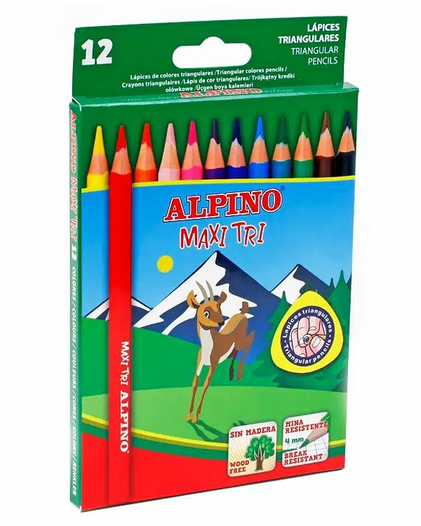 Alpino Maxi Tri Üçgen Kuru Boya 12 Renk