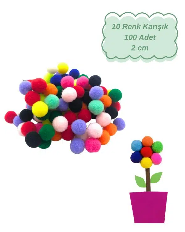 Bigpoint Renkli Ponpon 100 Adet 2cm Bigpoint Renkli Ponpon 100 Adet 2cm