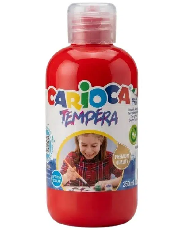 Carioca Tempera Süper Yıkanabilir Kırmızı Suluboya 250 ML