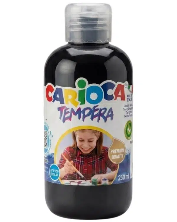 Carioca Tempera Süper Yıkanabilir Siyah Suluboya 250 ML