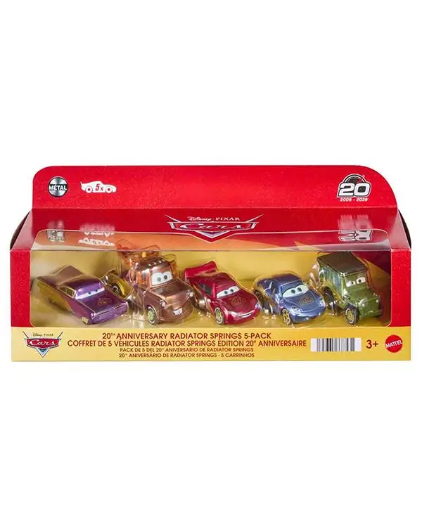 Cars Disney ve Pixar 20. Yıl Dönümü Radyatör Kasabası Kutlama Yarışı 5li Araç Seti JMJ85