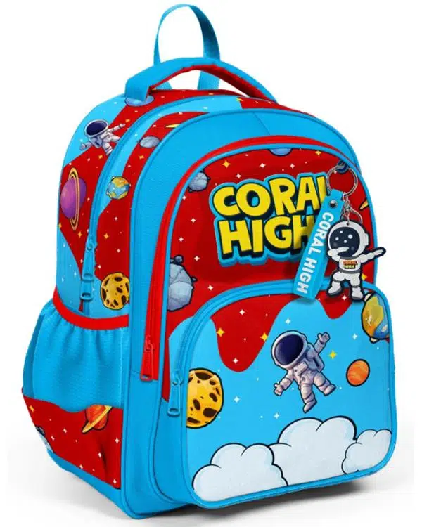 Coral High Astronot Uzay Desenli Üç Bölmeli Okul Sırt Çantası 33245