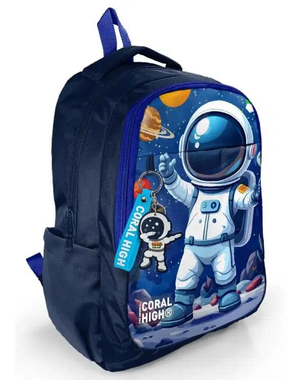 Coral High Kids Lacivert Astronot Desenli Üç Bölmeli Okul Sırt Çantası 33252