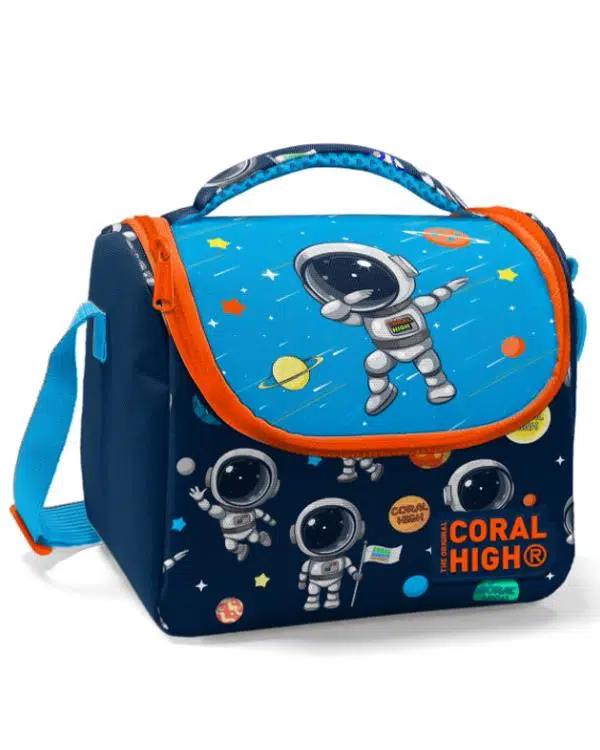 Coral High Kids Lacivert Mavi Astronot Desenli Thermo Beslenme Çantası 11867