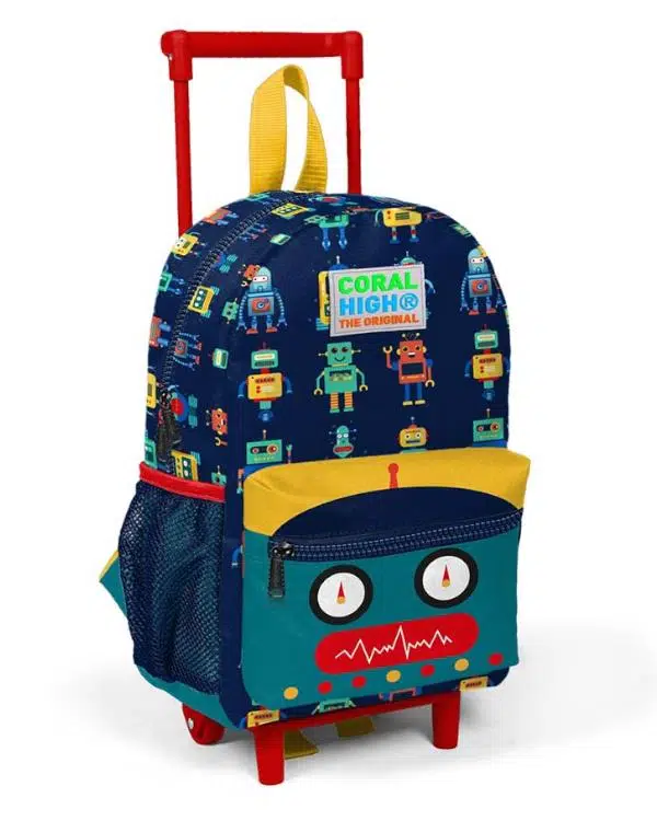 Coral High Lacivert Robot Desenli Çekçekli Anaokul Çantası 24012 Coral High Lacivert Robot Desenli Çekçekli Anaokul Çantası 24012