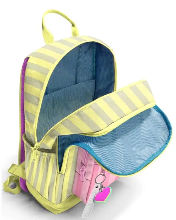 Coral High Pembe Sarı Çizgi Desenli Okul Sırt Çantası 33223 Coral High Pembe Sarı Çizgi Desenli Okul Sırt Çantası 33223