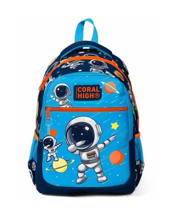 Coral High Okul Sırt Çantası Lacivert Mavi Astronot Desenli 23486