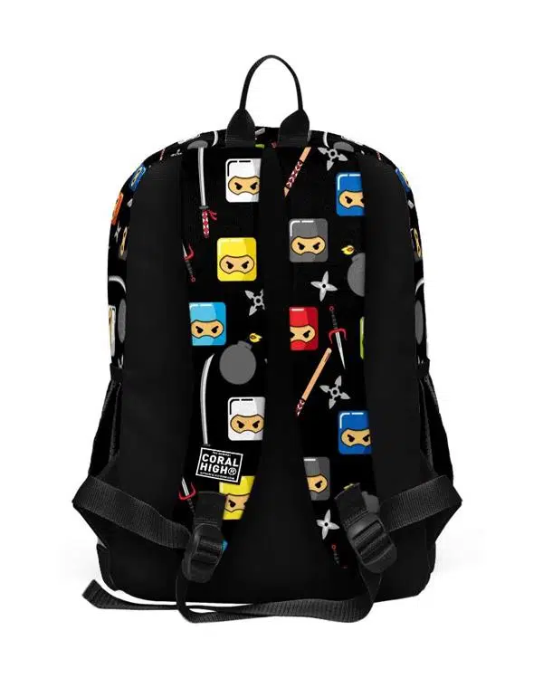 Coral High Siyah Ninja Desenli Okul Sırt Çantası 23473 Coral High Siyah Ninja Desenli Okul Sırt Çantası 23473