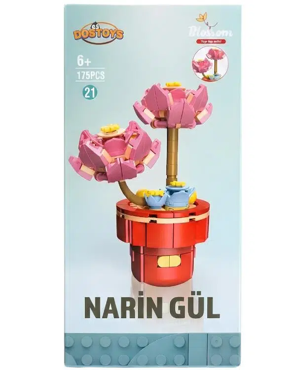 Dostoys Yapı Taşı Serisi Çiçek Yapım Seti Narin Gül 175 Parça