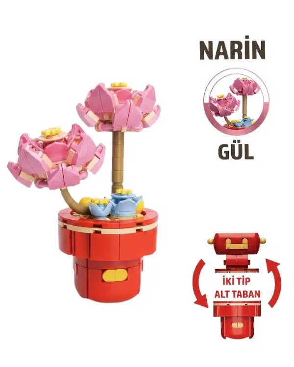 Dostoys Yapı Taşı Serisi Çiçek Yapım Seti Narin Gül 175 Parça Dostoys Yapı Taşı Serisi Çiçek Yapım Seti Narin Gül 175 Parça