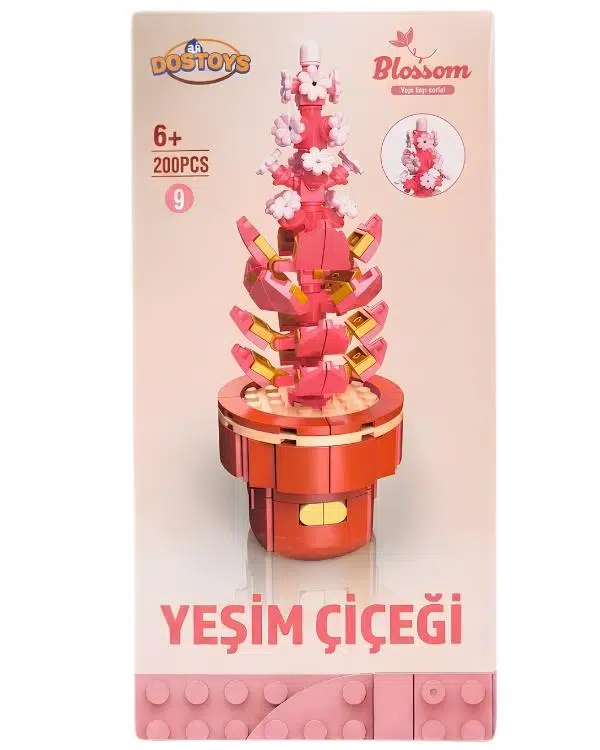 Dostoys Yapı Taşı Serisi Çiçek Yapım Seti Yeşim Çiçeği 200 Parça