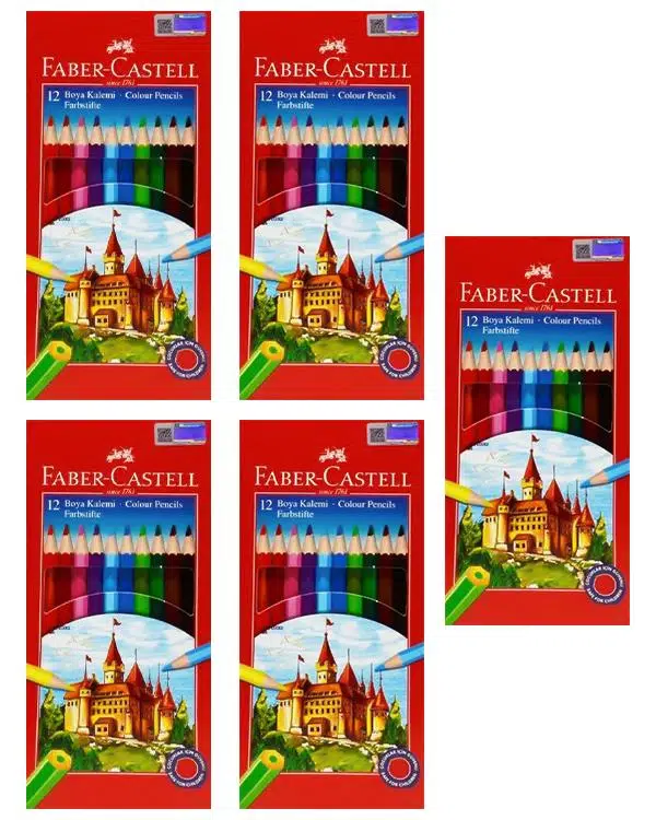 Faber Castell Kuru Boya Kalemi 12 li 5 Adet
