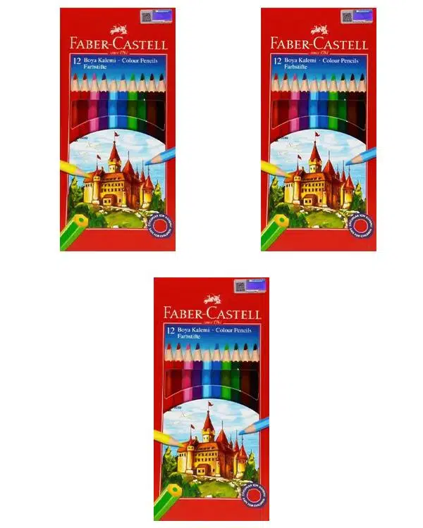 Faber Castell Kuru Boya Kalemi 12 li 3 Adet