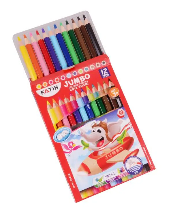 Fatih Altıgen Jumbo Kuru Boya Kalemi 12 Renk Fatih Altıgen Jumbo Kuru Boya Kalemi 12 Renk