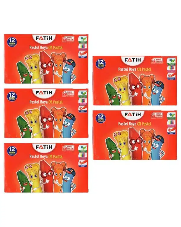 Fatih 12 Renk Karton Kutulu Pastel Boya 5 Adet