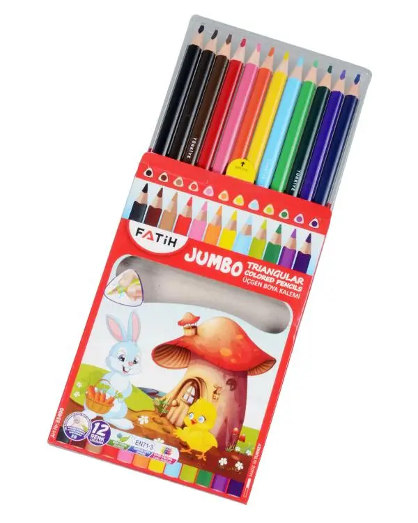 Fatih Üçgen Jumbo Kuru Boya Kalemi 12 Renk Fatih Üçgen Jumbo Kuru Boya Kalemi 12 Renk