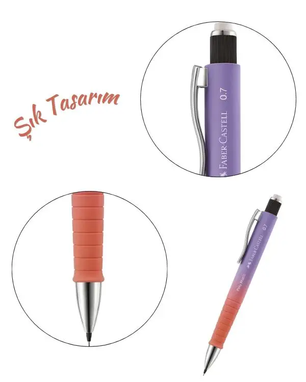 Faber Castell Poly Matic 0.7 mm Mor Turuncu Versatil Kalem Faber Castell Poly Matic 0.7 mm Mor Turuncu Versatil Kalem