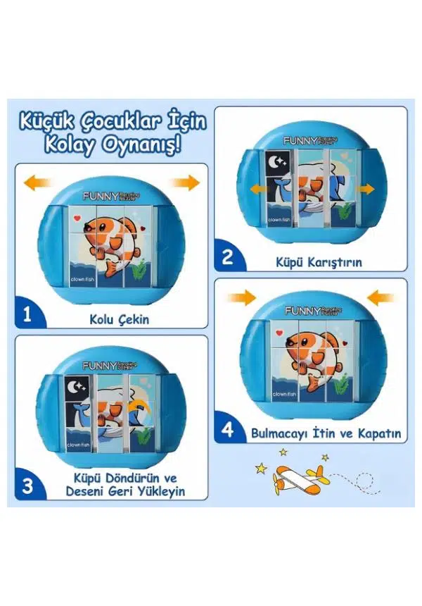 Gokidy 4 Farklı Eğlenceli Dönen Puzzle Mavi Gokidy 4 Farklı Eğlenceli Dönen Puzzle Mavi