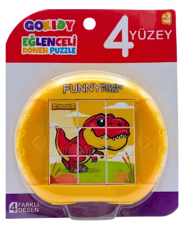 Gokidy 4 Farklı Eğlenceli Dönen Puzzle Sarı