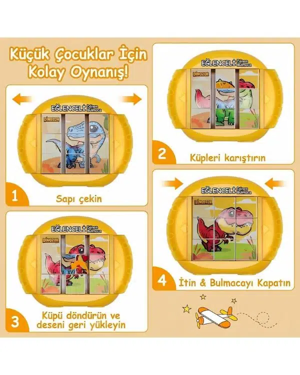 Gokidy 4 Farklı Eğlenceli Dönen Puzzle Sarı Gokidy 4 Farklı Eğlenceli Dönen Puzzle Sarı