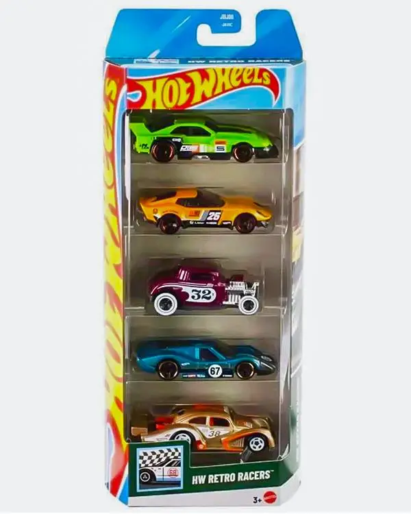 Hot Wheels Beşli Araba Seti Hw Retro Racers JBJ86