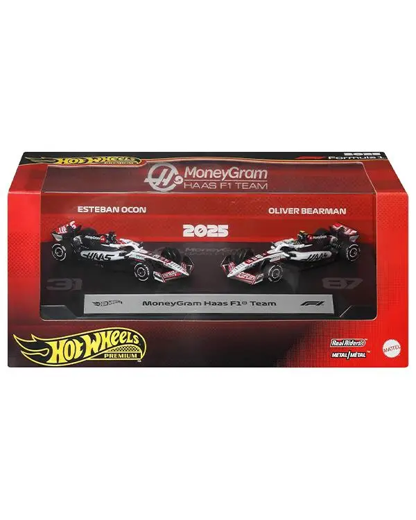 Hot Wheels Premium MoneyGram Haas F1 Team Formula 1 2li Set JMM97