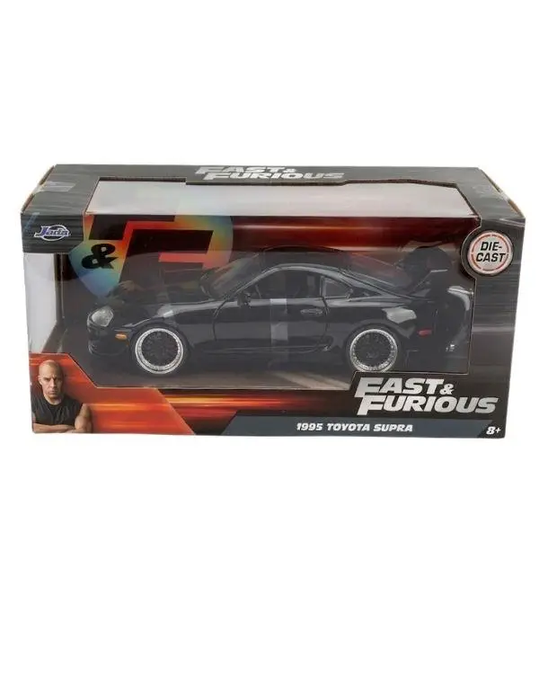 Jada Toys Fast & Furious Hızlı ve Öfkeli 1995 Toyota Supra Siyah 1:24 Ölçekli Metal Model Araba 9333380314R00