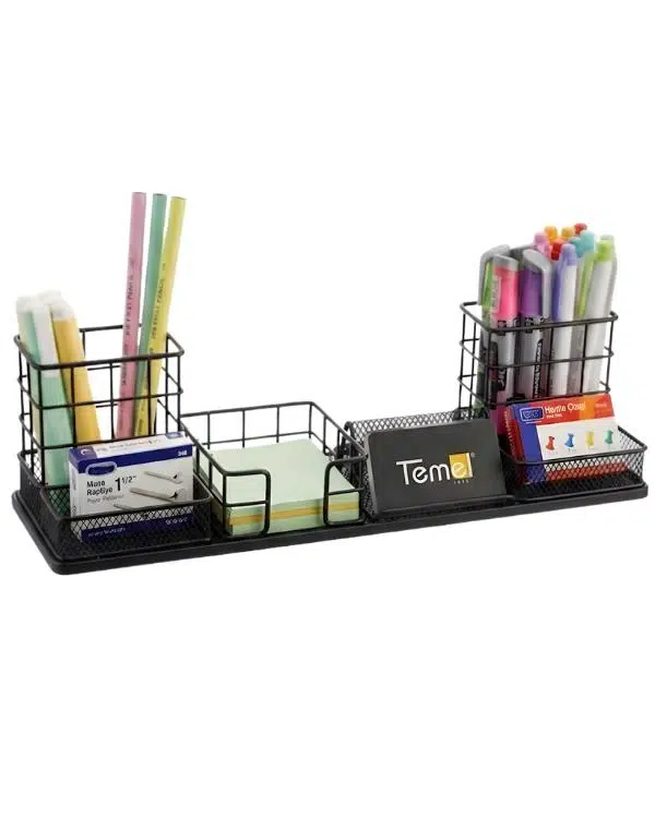 Temel Siyah Metal Mesh Modüler Masaüstü Organizer Seti 7 Parça 38x10 cm 9515B Temel Siyah Metal Mesh Modüler Masaüstü Organizer Seti 7 Parça 38x10 cm 9515B