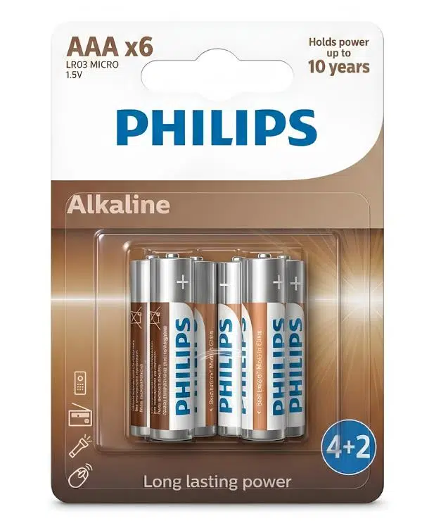 Philips Alkalin AAA Kalem Pil 1.5V 6lı LR03A6BP