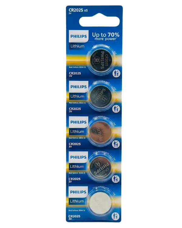 Philips Lityum Düğme Pil 3V 5li CR2025P5
