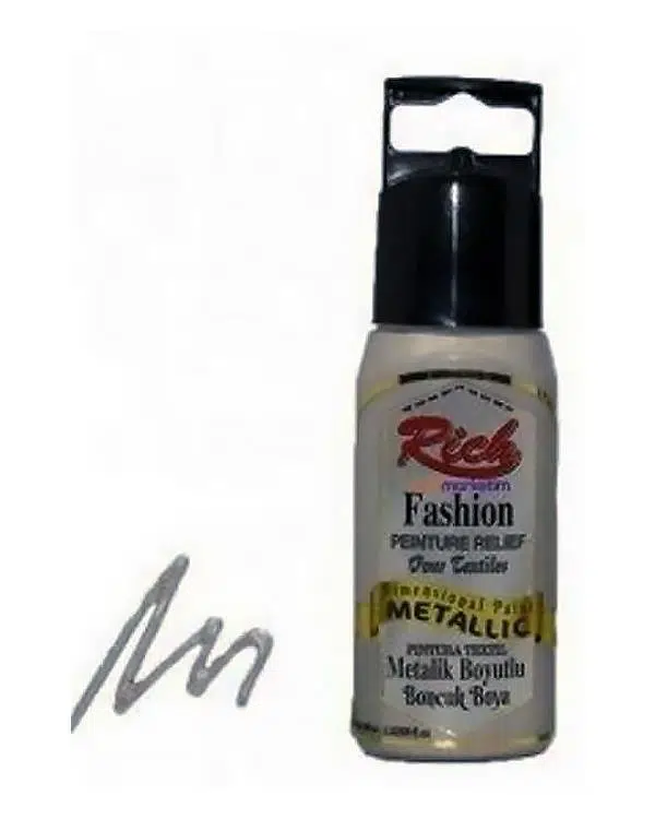Rich Metalik Boyutlu Boncuk Boya 60cc Gümüş 02596