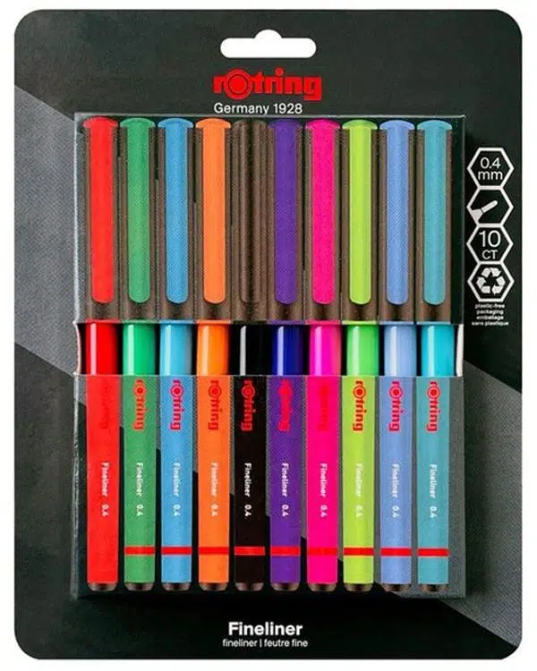 Rotring Fineliner Keçe Uçlu 10lu Kalem Seti