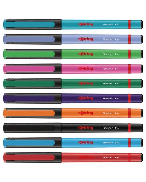 Rotring Fineliner Keçe Uçlu 10lu Kalem Seti Rotring Fineliner Keçe Uçlu 10lu Kalem Seti