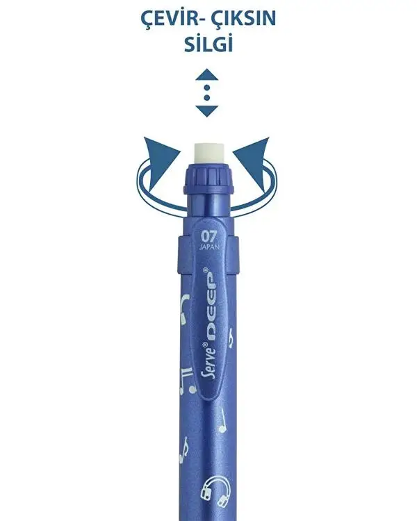 Serve Deep Versatil Kalem 0.7 mm Metalik Crystal Violet Müzik Desenli SVDEEP07DMVLT Serve Deep Versatil Kalem 0.7 mm Metalik Crystal Violet Müzik Desenli SVDEEP07DMVLT