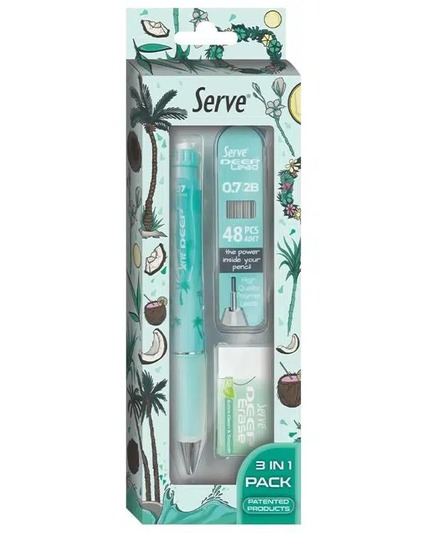Serve Deep Doğa Temalı Mekanik Versatil 3 lü Set Nane Yeşili Palmiye