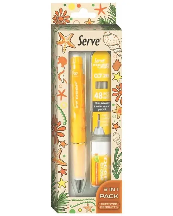 Serve Deep Doğa Temalı Mekanik Versatil 3 lü Set Hardal Sarı Deniz Yıldızı