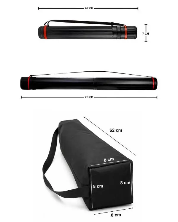 Tebag 7 cm Proje Tüpü ve Yuga Şövale Taşıma Çantası Seti Tebag 7 cm Proje Tüpü ve Yuga Şövale Taşıma Çantası Seti