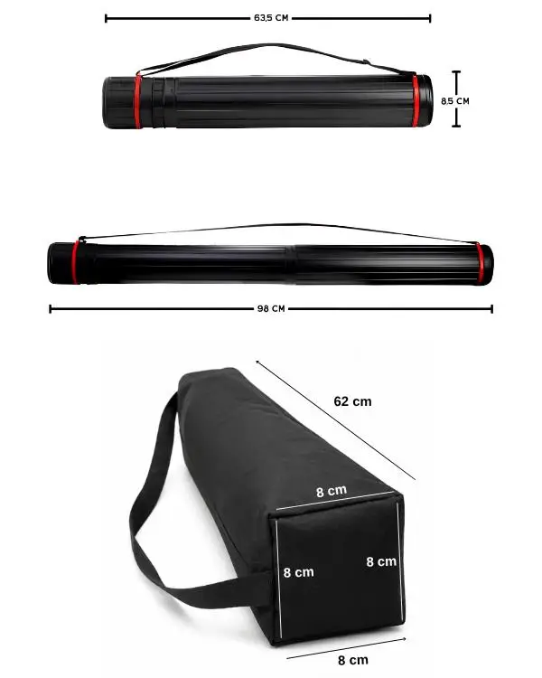 Tebag 8,5 cm Proje Tüpü ve Yuga Şövale Taşıma Çantası Seti Tebag 8,5 cm Proje Tüpü ve Yuga Şövale Taşıma Çantası Seti