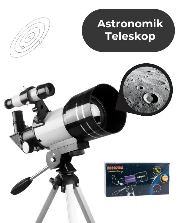 Temel Astronomik Teleskop Seti, 70 mm Açıklık, 300 mm Odak ve 3× Lens F30070M
