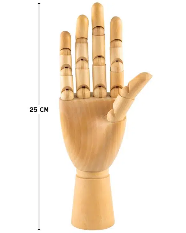 Ahşap El Modeli, Mafsallı Tabanlı Çizim ve Takı Sergileme Mankeni, 25 cm Ahşap El Modeli, Mafsallı Tabanlı Çizim ve Takı Sergileme Mankeni, 25 cm