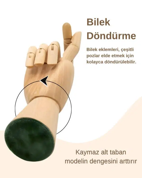 Ahşap El Modeli, Mafsallı Tabanlı Çizim ve Takı Sergileme Mankeni, 30 cm Ahşap El Modeli, Mafsallı Tabanlı Çizim ve Takı Sergileme Mankeni, 30 cm