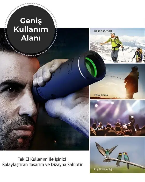 Temel Monoküler Teleskop, Telefon Tutuculu Tripodlu Su Geçirmez Tek Göz Dürbün Temel Monoküler Teleskop, Telefon Tutuculu Tripodlu Su Geçirmez Tek Göz Dürbün