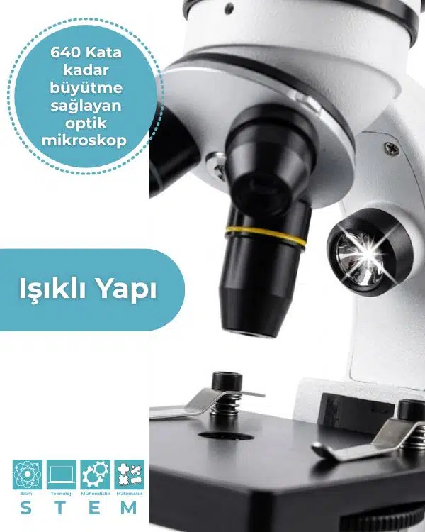 Temel LED Işıklı Monoküler Mikroskop Seti 40X 640X Öğrenci Hobi Bilim Kiti Temel LED Işıklı Monoküler Mikroskop Seti 40X 640X Öğrenci Hobi Bilim Kiti