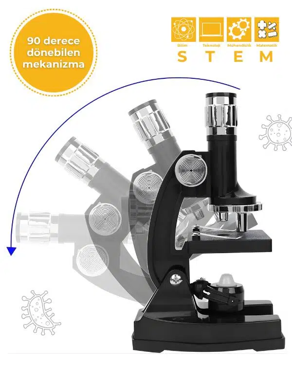 Temel Projeksiyonlu Mikroskop Seti 1200x Büyütme ve Hazır Preparatlı Bilim Kiti PTL1200 Temel Projeksiyonlu Mikroskop Seti 1200x Büyütme ve Hazır Preparatlı Bilim Kiti PTL1200