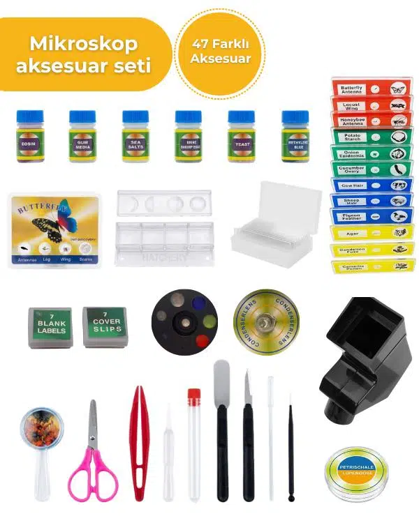 Temel Projeksiyonlu Mikroskop Seti 1200x Büyütme ve Hazır Preparatlı Bilim Kiti PTL1200 Temel Projeksiyonlu Mikroskop Seti 1200x Büyütme ve Hazır Preparatlı Bilim Kiti PTL1200