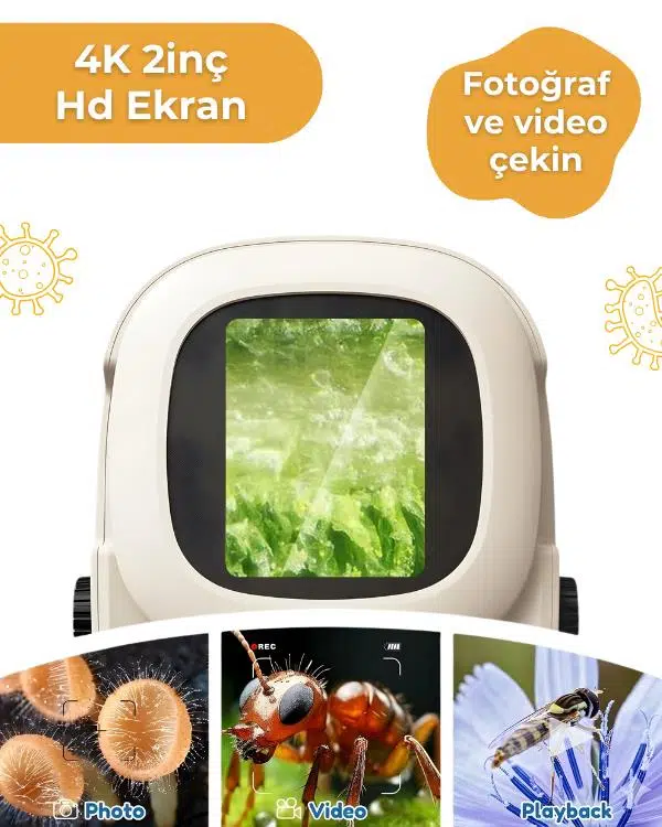 Temel 2si 1 Arada Dijital Mikroskop Seti 40X 1000X Yakınlaştırmalı, HD Ekranlı STEM Kiti Temel 2si 1 Arada Dijital Mikroskop Seti 40X 1000X Yakınlaştırmalı, HD Ekranlı STEM Kiti