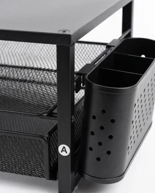 Temel Siyah Ahşap Üst Tablalı Metal Mesh Monitör Yükseltici Stand Çekmeceli Kalemlikli Masaüstü Organizer 9214 Temel Siyah Ahşap Üst Tablalı Metal Mesh Monitör Yükseltici Stand Çekmeceli Kalemlikli Masaüstü Organizer 9214