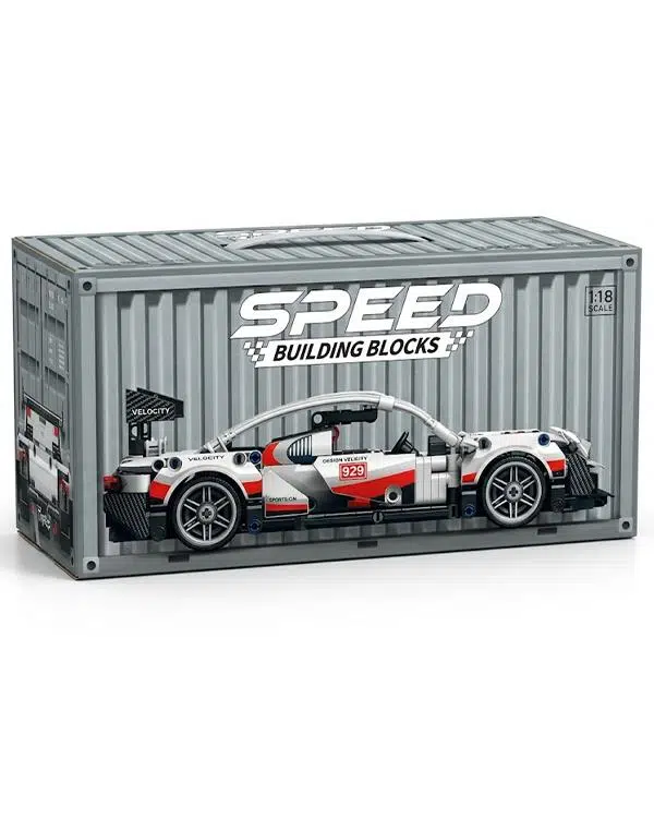 Toys e Toys Speed Building Blocks 1:18 Ölçek Çek Bırak Beyaz Yarış Arabası Yapı Blok Seti 455 Parça 9055-3