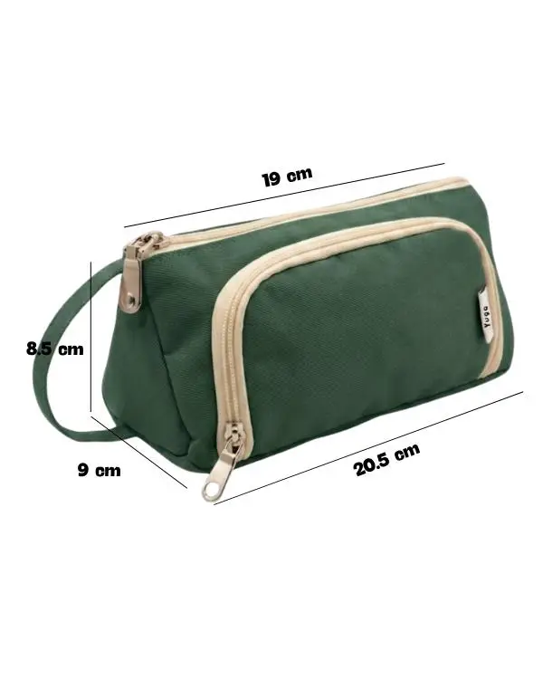 Yuga Üçgen Formlu Çok Bölmeli Geniş Kapasiteli Kumaş Kalemlik 20,5 cm Yeşil Yuga Üçgen Formlu Çok Bölmeli Geniş Kapasiteli Kumaş Kalemlik 20,5 cm Yeşil